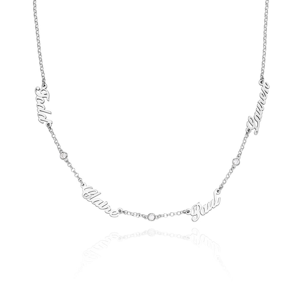 Diamant-Namenskette mit bis zu 5 Namen in Sterling Silber Produktfoto