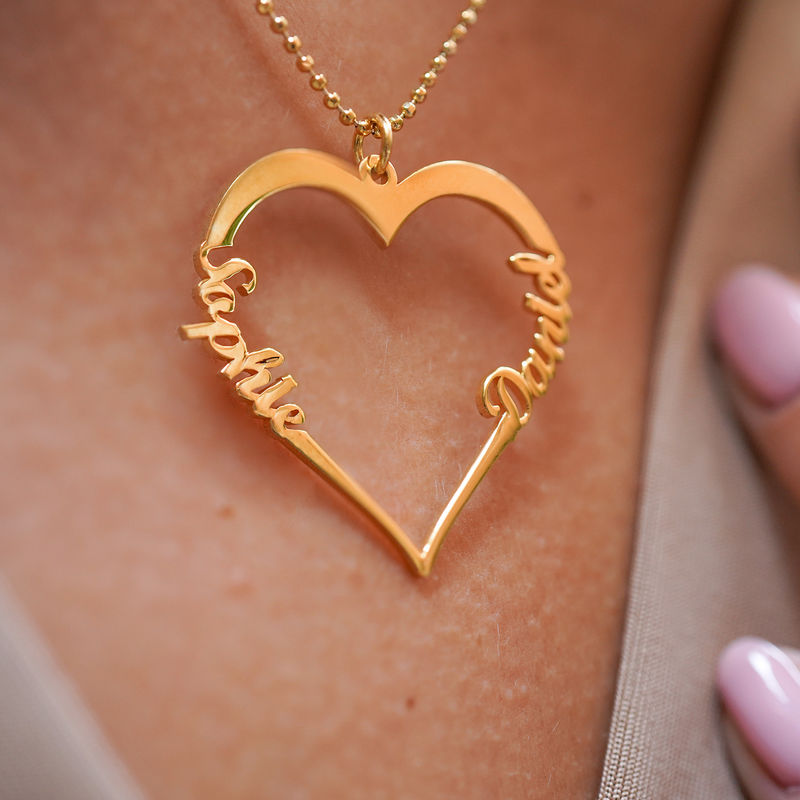 Individualisierbare Herzkette mit Gold Vermeil - 3 Produktfoto