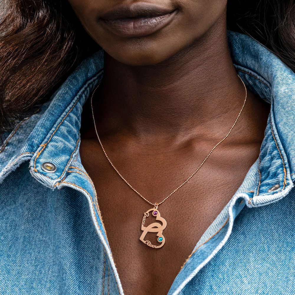 Herz in Herz Halskette aus Rosévergoldetes 925er Silber - Meine ewige Liebe Kollektion - 2 Produktfoto