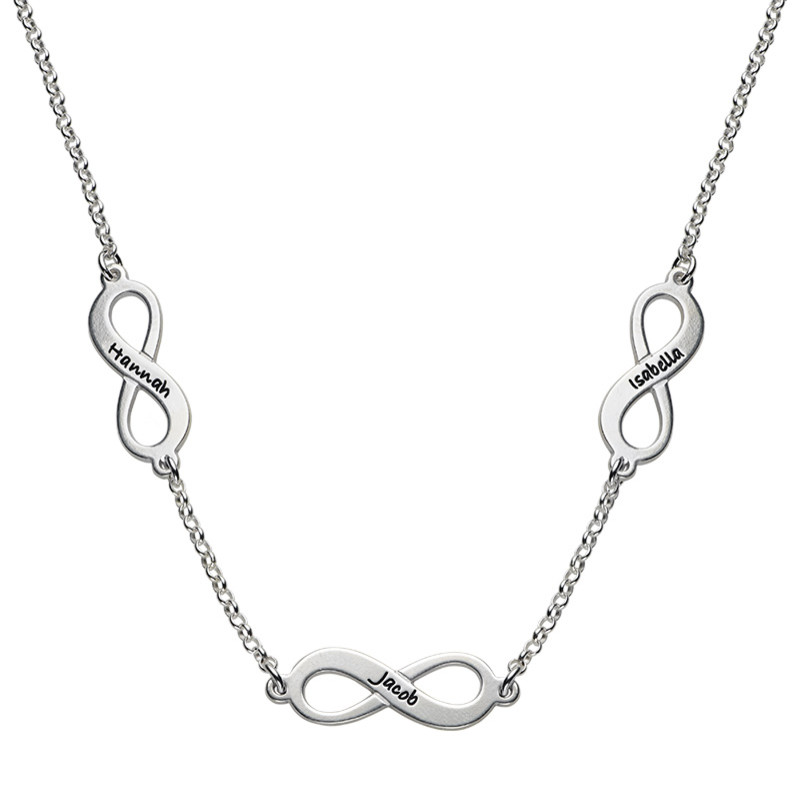Mehrfach-Infinity-Halskette für Mutter in Silber