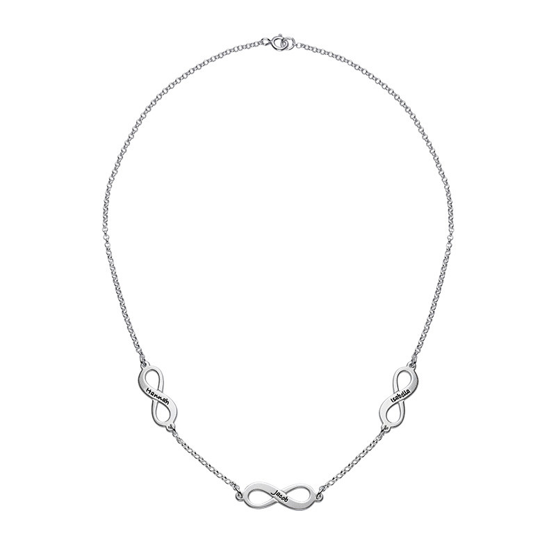 Mehrfach-Infinity-Halskette für Mutter in Silber - 1