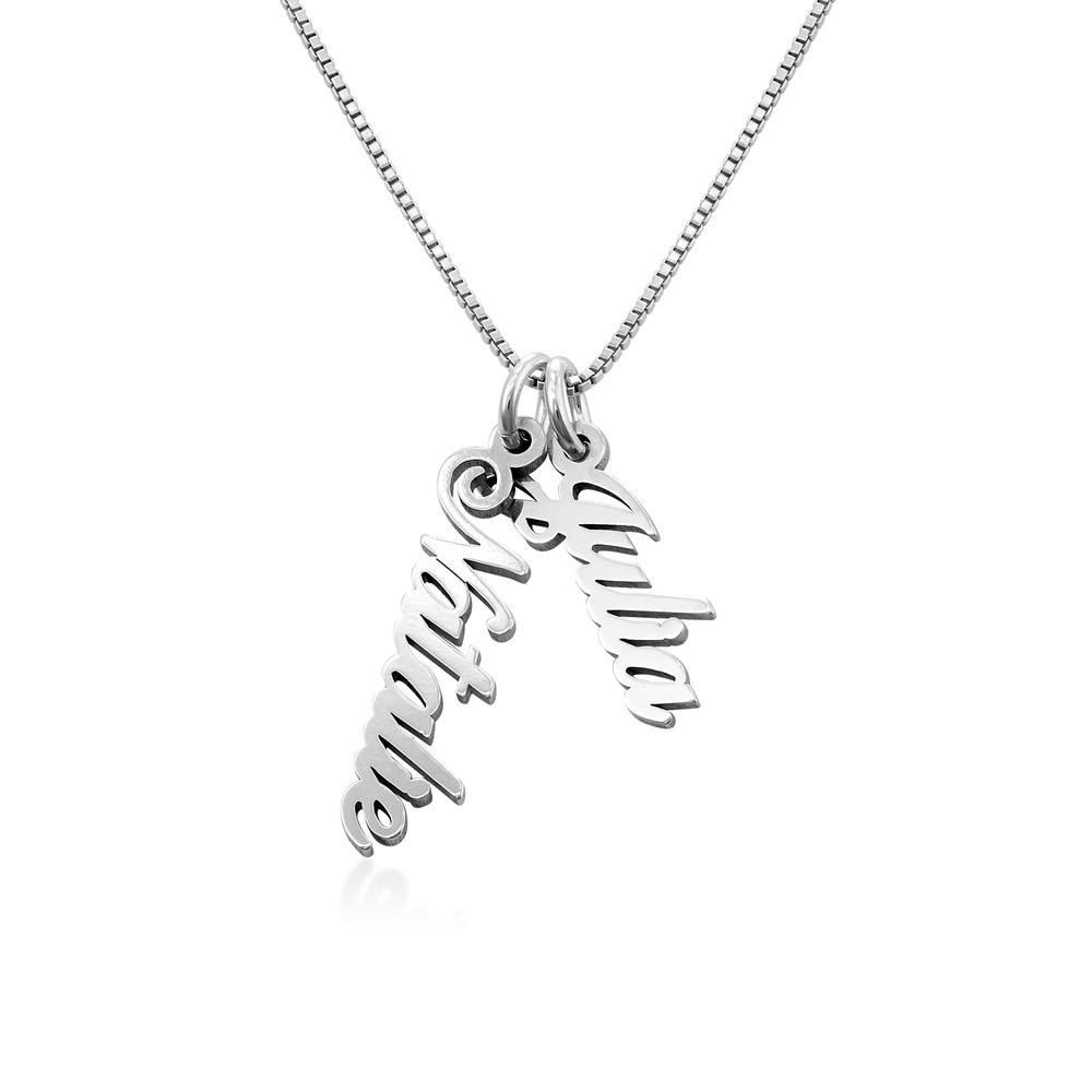 925er Silberkette mit senkrechtem Namensanhänger für Frauen