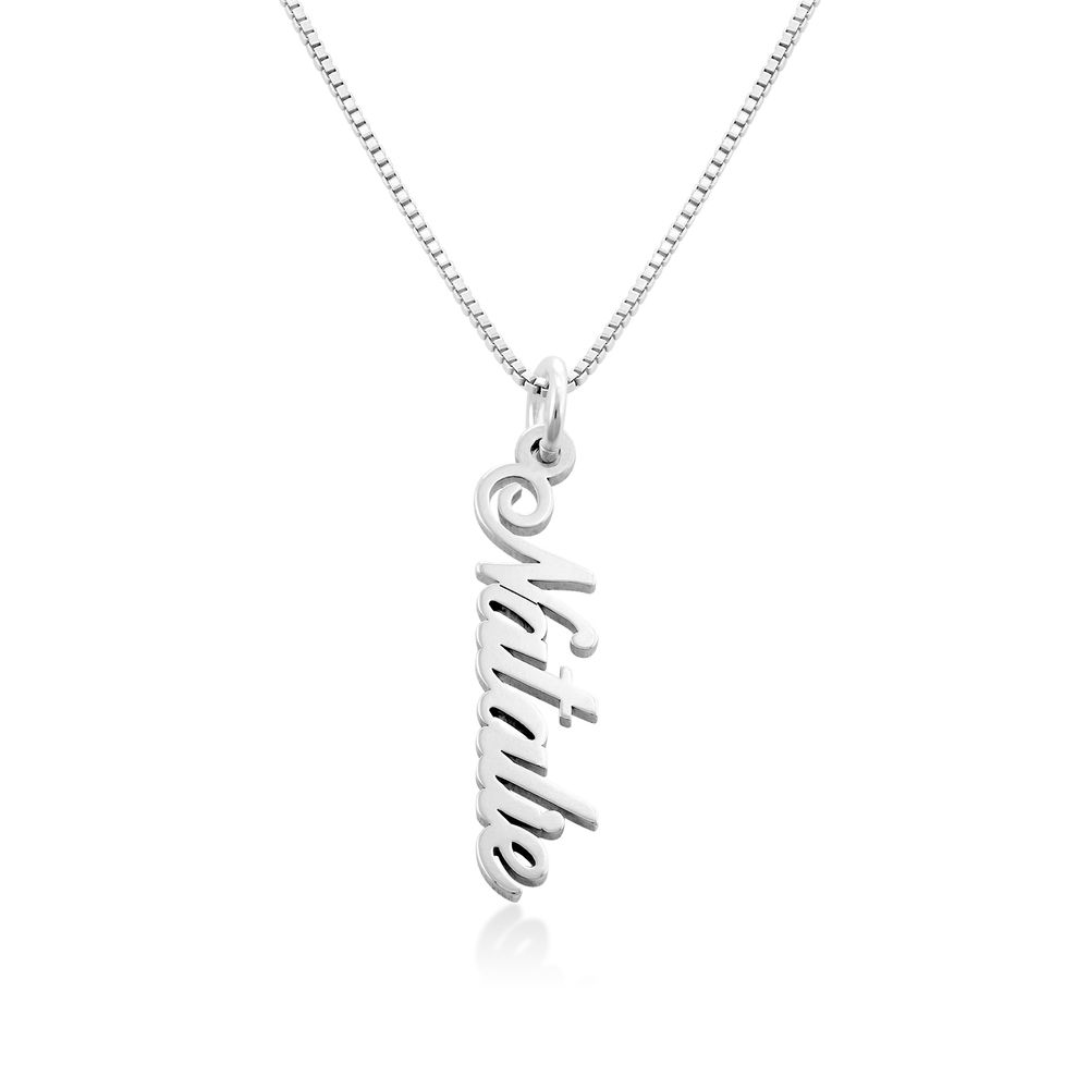 925er Silberkette mit senkrechtem Namensanhänger für Frauen - 1