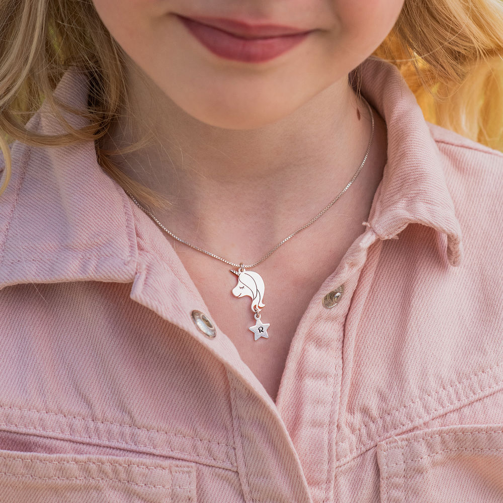 Einhorn Halskette für Mädchen in Sterling Silber - 1