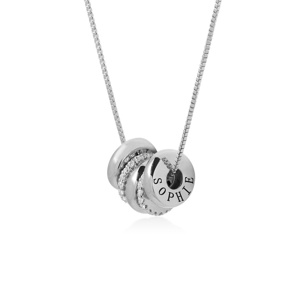 Gravierte Beadkette in Sterling Silber Produktfoto