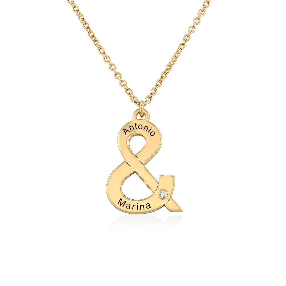 & Symbol Halskette mit Diamanten in Goldplattierung Produktfoto