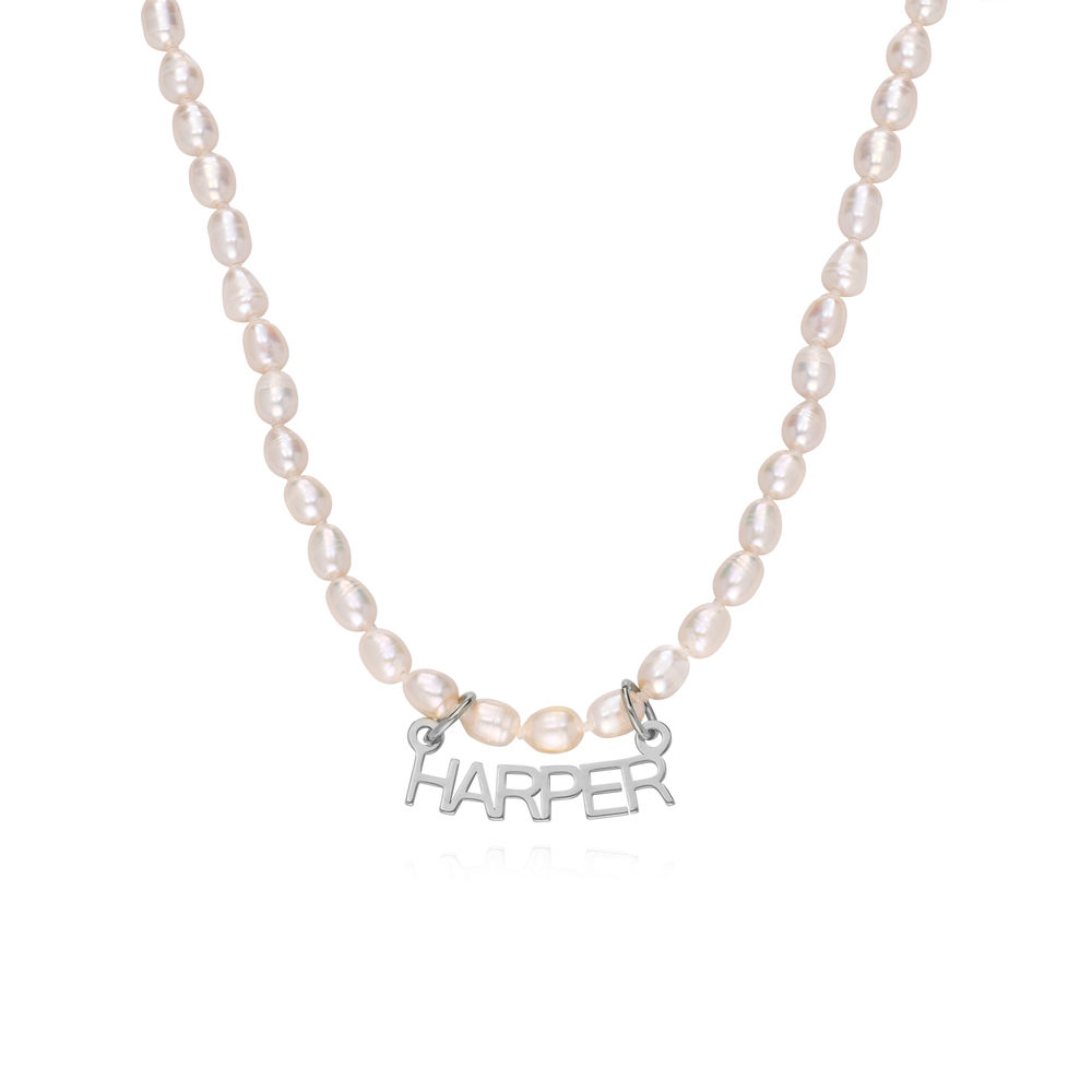 Chiara-Perlen-Namenskette aus Sterlingsilber Produktfoto