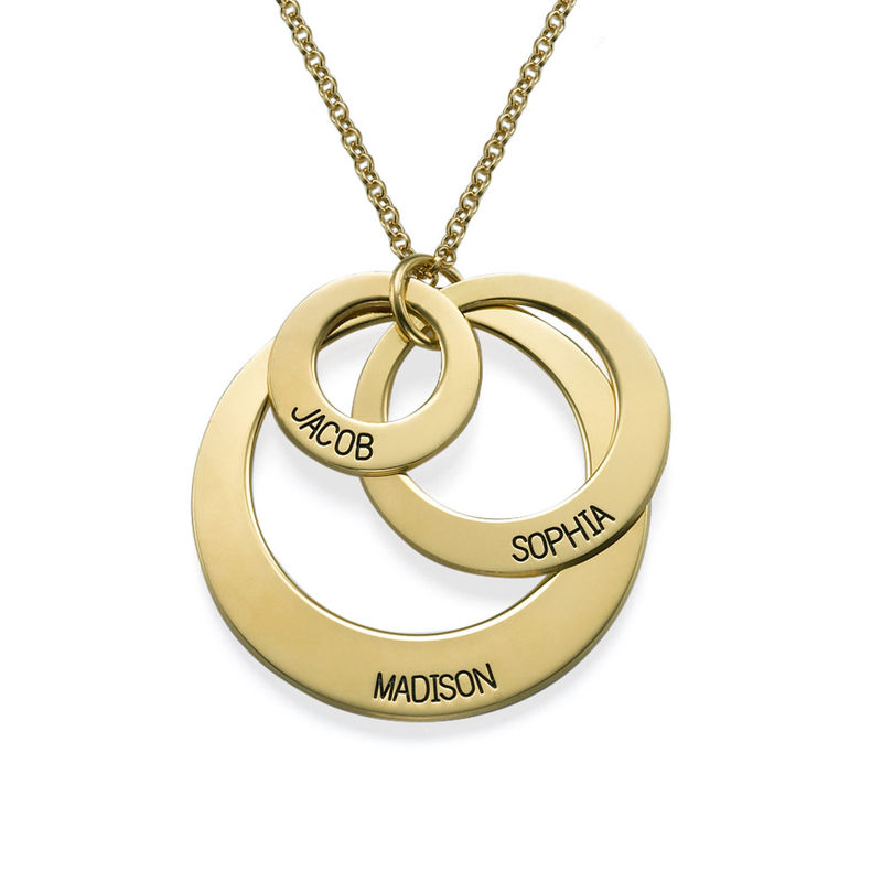 Mutterschmuck – Halskette mit drei Ringen in Gold-Vermeil - 1 Produktfoto