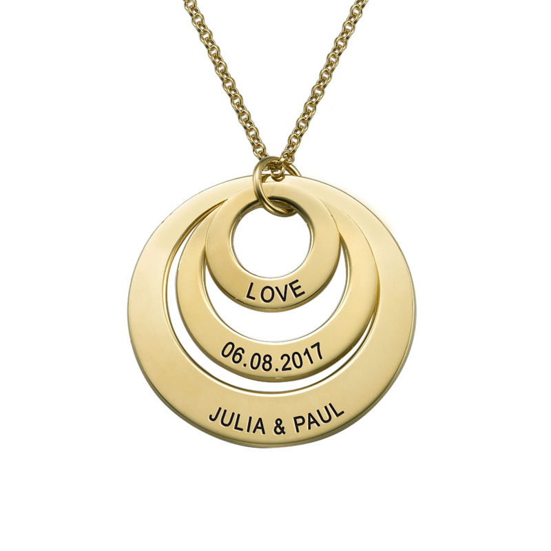 Mutterschmuck – Halskette mit drei Ringen in Gold-Vermeil - 2 Produktfoto