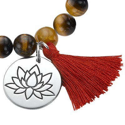 Yogaschmuck – Kugelarmband mit Lotusblüten-Anhänger - 1 Produktfoto