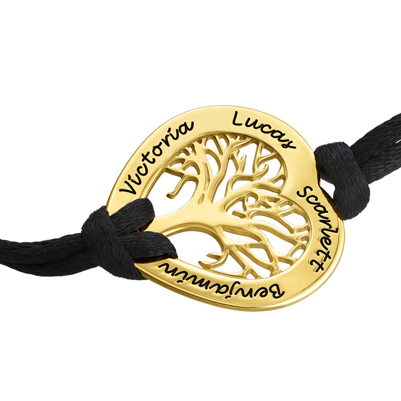 Vergoldetes Stammbaum Armband mit Gravur in Herzform - 1 Produktfoto