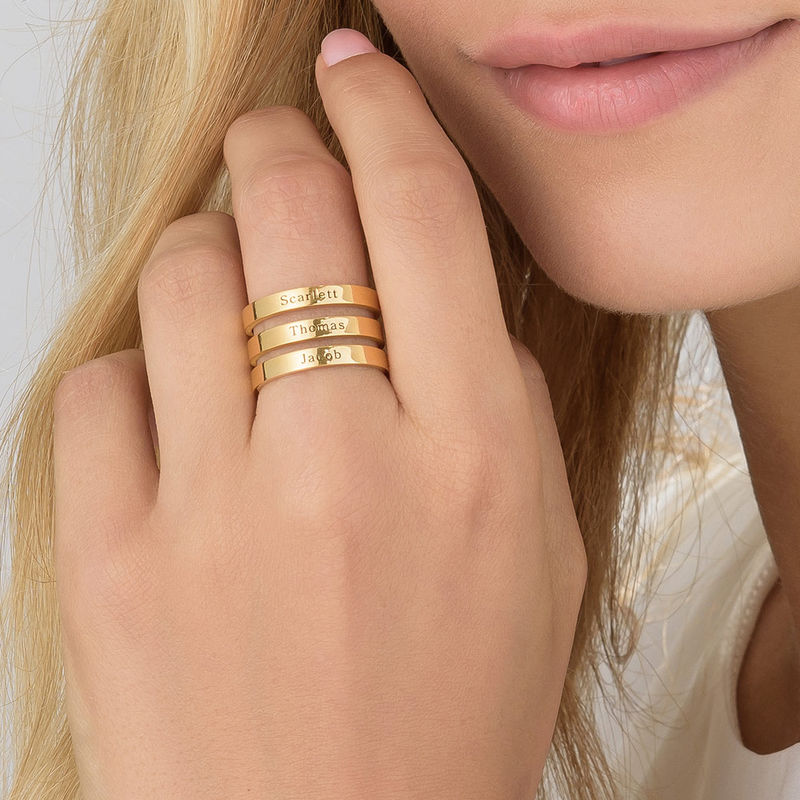 Vergoldeter Ring mit drei Namen - 4 Produktfoto