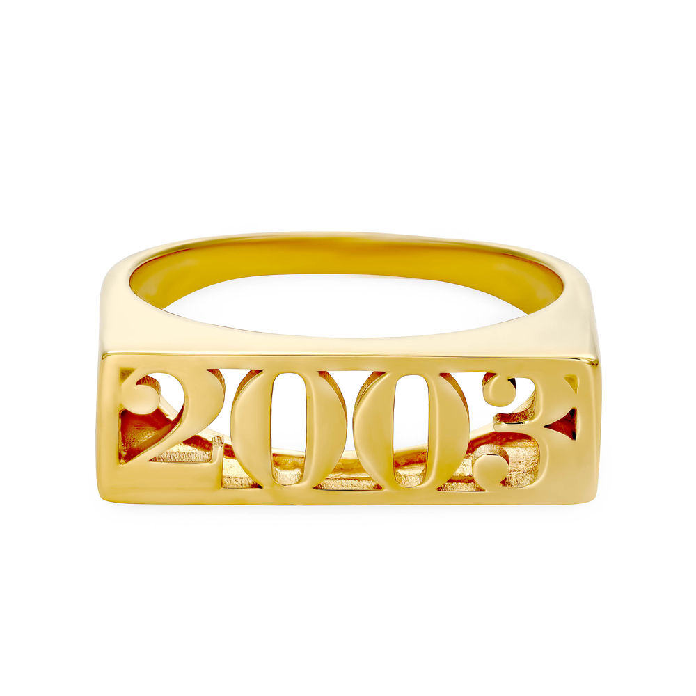 Stempel Namen Ring mit Goldplattierung - 1