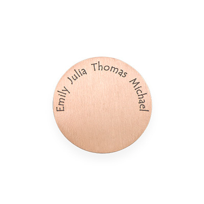 Gravierbares Plättchen für Charm Medaillon - 750er rosé vergoldetes Silber Produktfoto