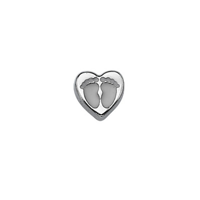 Rosa Babyfüße Herz für Charm Medaillon Produktfoto