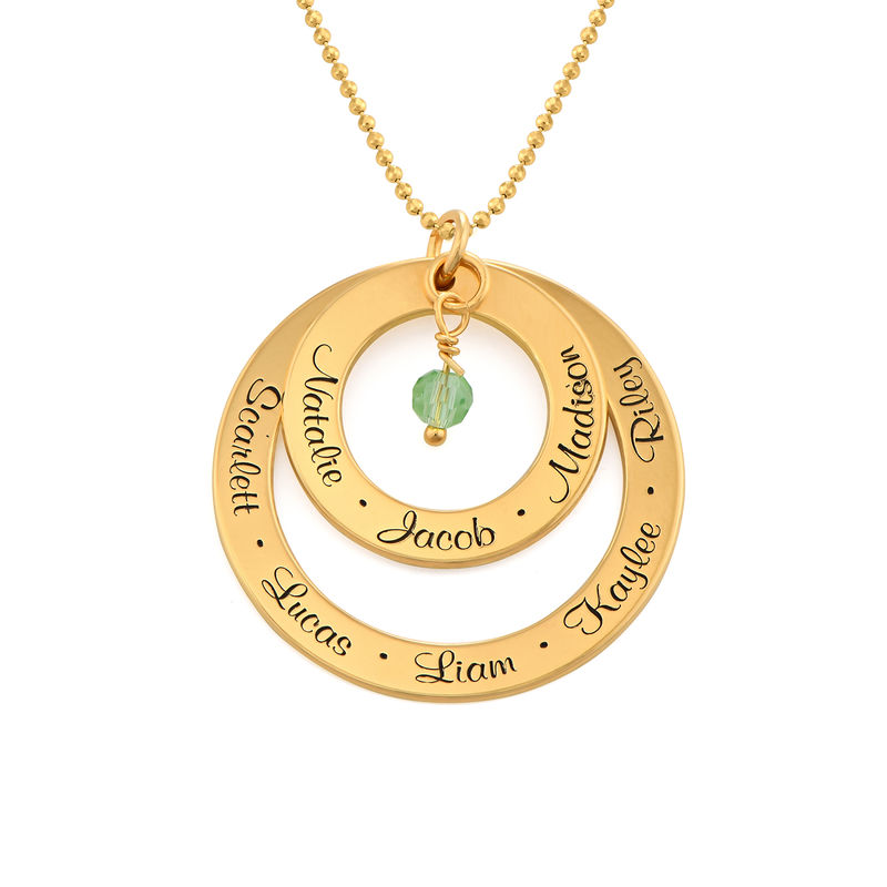 Geburtsstein-Halskette für die Großmutter - 750er Gold-Vermeil Produktfoto