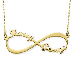 Infinity-Namenskette aus 417er-Gelbgold Produktfoto