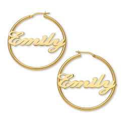 Emily Creolen Ohrringe mit Name in Gold-Vermeil Produktfoto