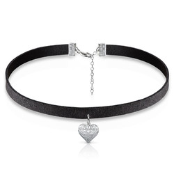 Schwarze Halsband-Kette mit Herz Charm Produktfoto