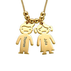 Gold-Vermeil Mutterkette mit Kinder-Anhängern Produktfoto