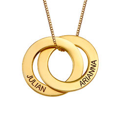 Russische Ring Halskette mit zwei Ringen - Gold Vermeil Produktfoto