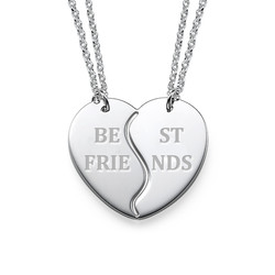 Trennbare Best Friends BFF Herzkette aus 925er Silber Produktfoto