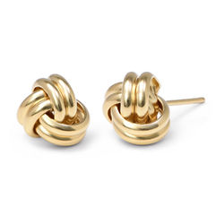 Liebesknoten-Ohrringe mit Goldplattierung Produktfoto