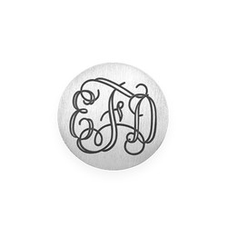 Monogramm Plättchen in Silberoptik für Charm Medaillon Produktfoto