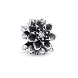 Blumenförmige Charm-Perle mit Zirkonia Produktfoto