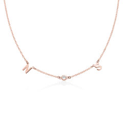 Mia Initialen Halskette mit Diamant in Roségold Produktfoto