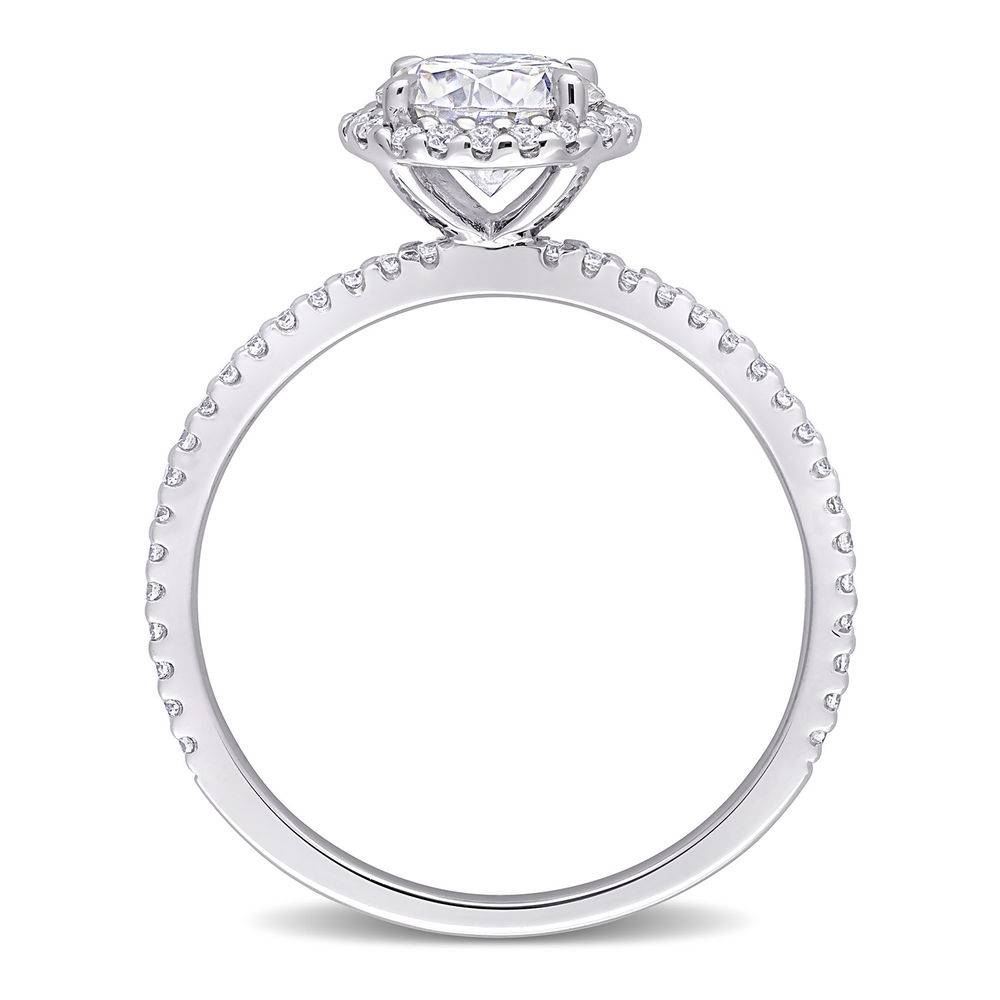 1 1/4 C.T T.G.W. Moissanite Round-cut Ring Sterling Silver