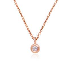 1/10 CT. T.W Lab – Created Solitaire Diamond Necklace in Rose Gold Plating