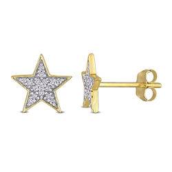1/10 CT. T.W. Diamond Star Stud Earrings in 10k Yellow Gold product photo