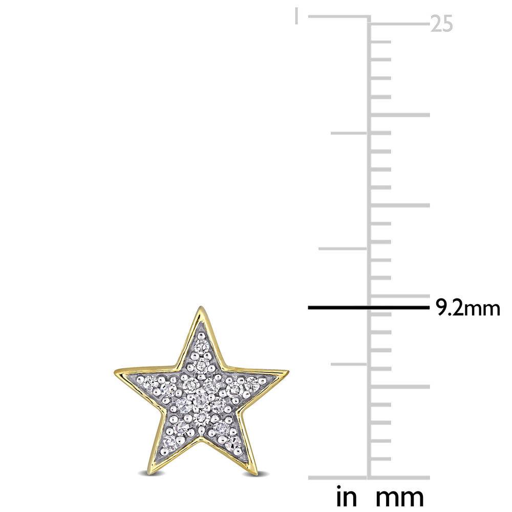 1/10 CT. T.W. Diamond Star Stud Earrings in 10k Yellow Gold