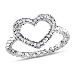 1/8 CT. T.W. Diamond Heart Ring in Sterling Silver product photo