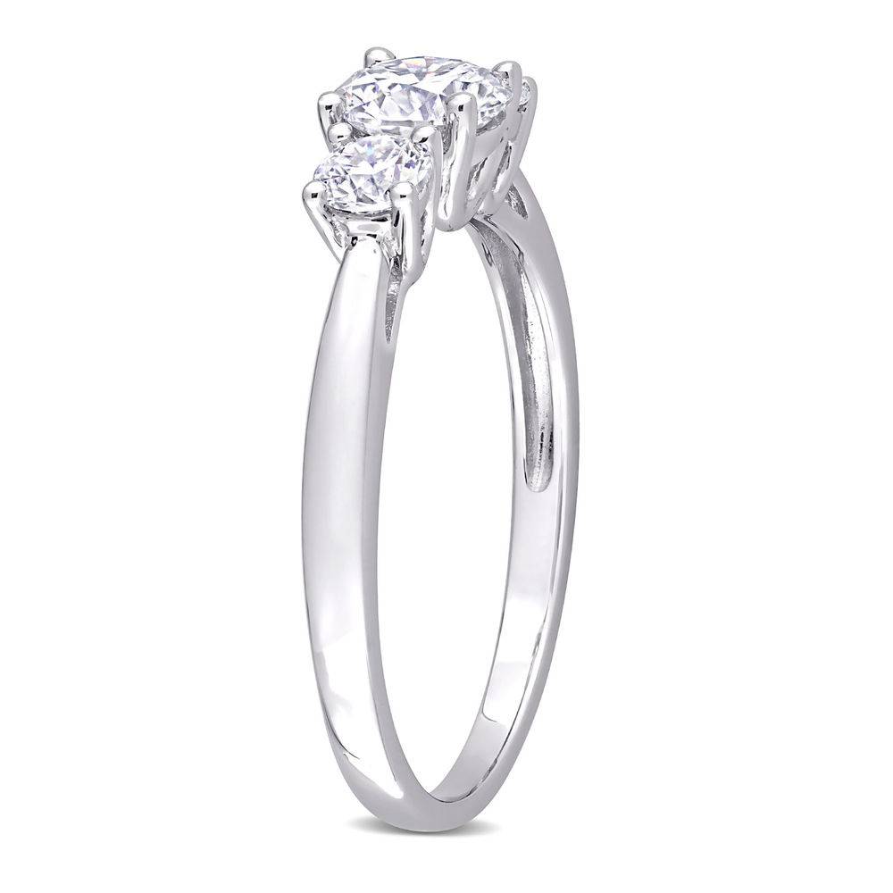 1 C.T T.G.W. Moissanite 3-stone Ring in Sterling Silver