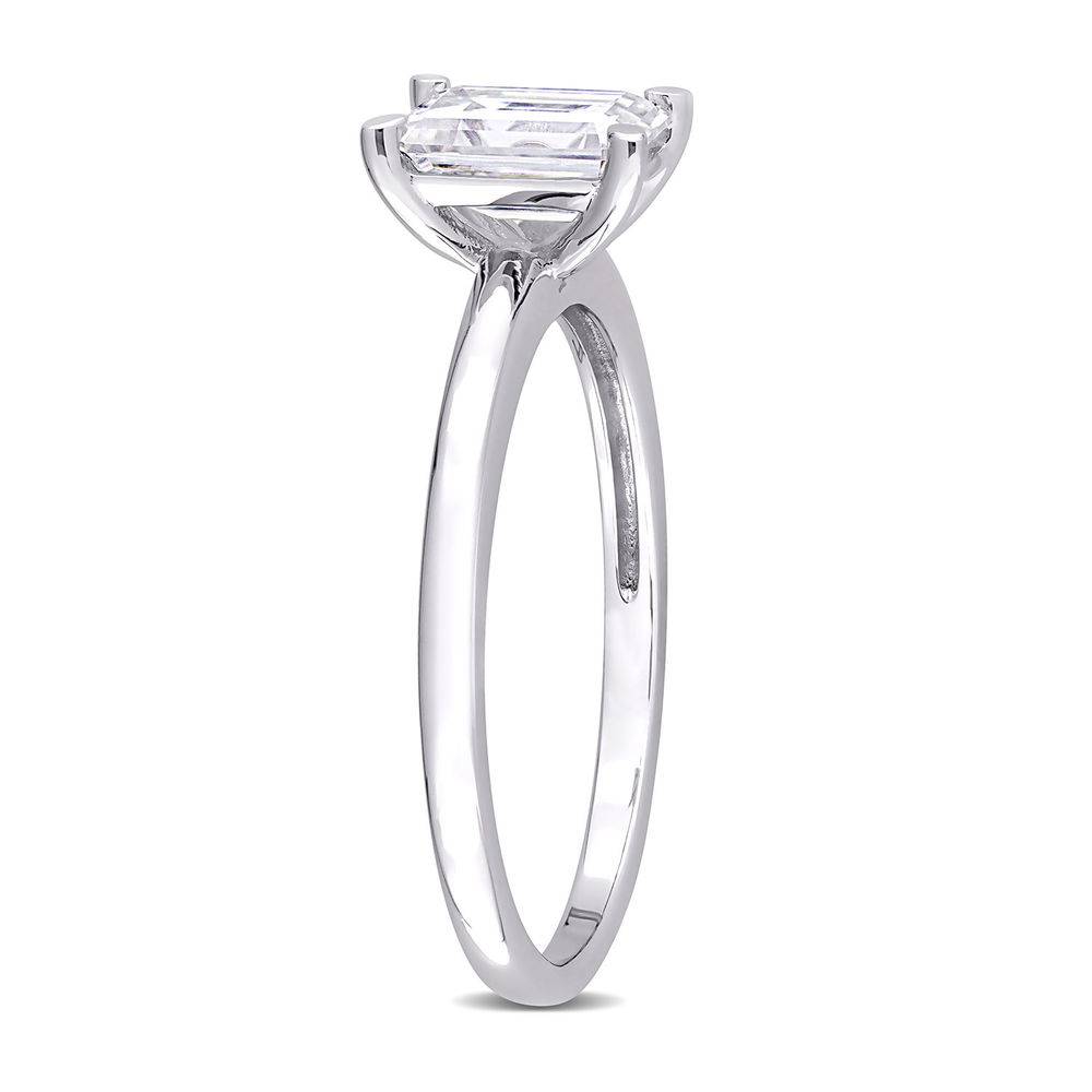 1 C.T T.G.W. Moissanite Octagon-cut Ring in Sterling Silver