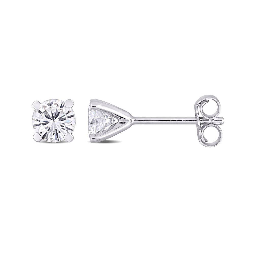 1 C.T T.G.W. Moissanite Solitaire Earrings in Sterling Silver product photo
