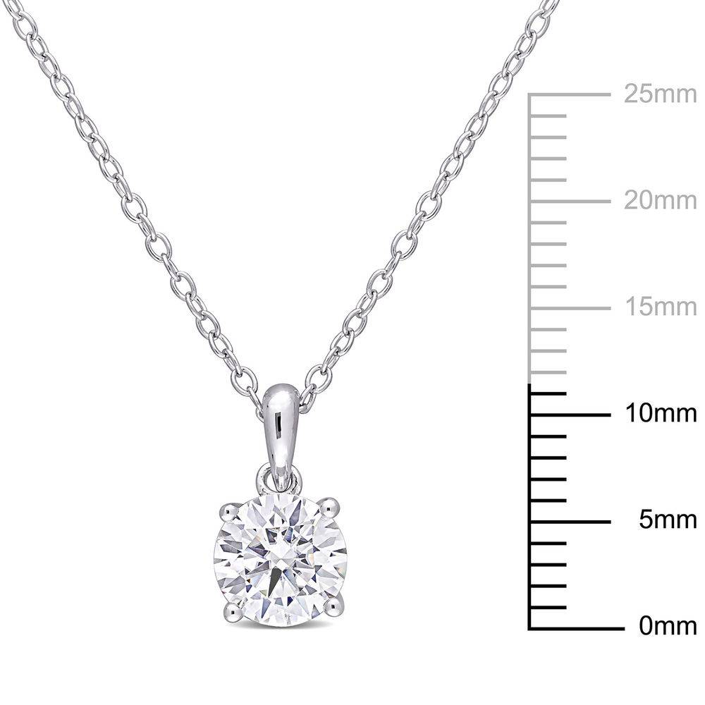 1 C.T T.G.W. Moissanite Solitaire Pendant in Sterling Silver