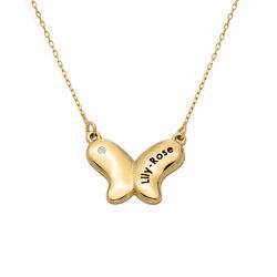 10k Gold Butterfly Necklace for Girls with Cubic Zirconia product photo