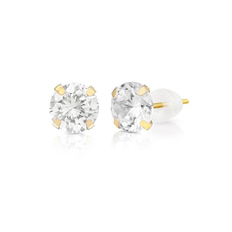 10ct Solid Gold Stud Earrings with Cubic Zirconia product photo