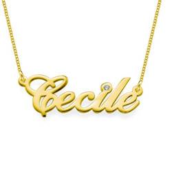 14k Gold and Diamond Name Necklace product photo