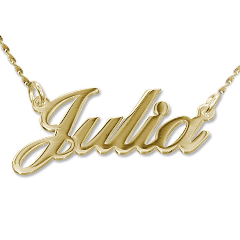 14k Gold Classic Name Necklace With Twist Chain - Extra Thick