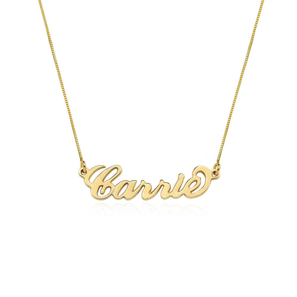 14k Gold Double Thickness Carrie Style Name Necklace-1 14k Gold Double Thickness Carrie Style Name Necklace-1 produkt billede