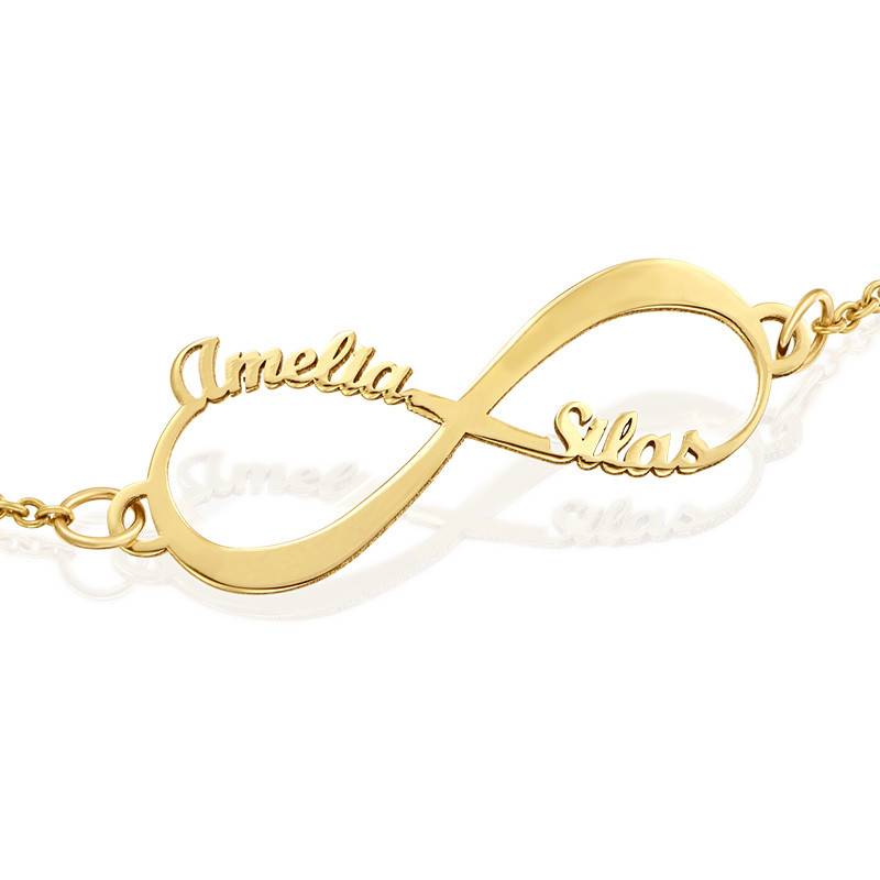 14K Gold Infinity Bracelet with Names 