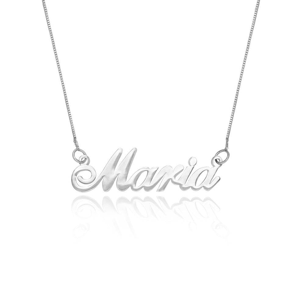 14k White Gold Carrie Style Name Necklace
