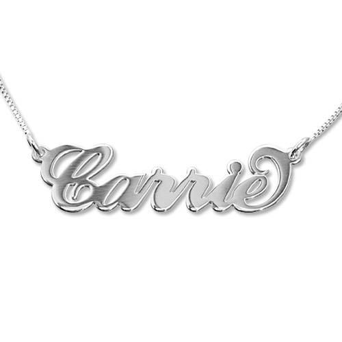 14k White Gold "Carrie" Style Name Necklace - KirillS1-5 14k White Gold "Carrie" Style Name Necklace - KirillS1-5 produkt billede