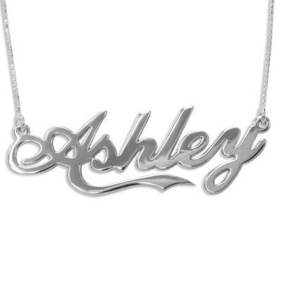 14ct White Gold "Coca Cola" Font Name Necklace