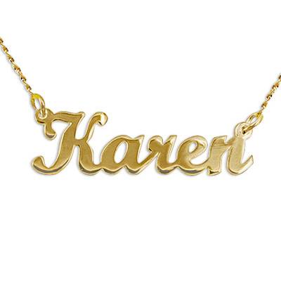 14k Yellow Gold Script Style Name Necklace