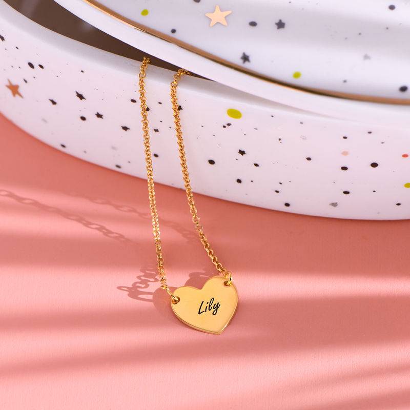18ct Gold Plated Heart Necklace with Engraving